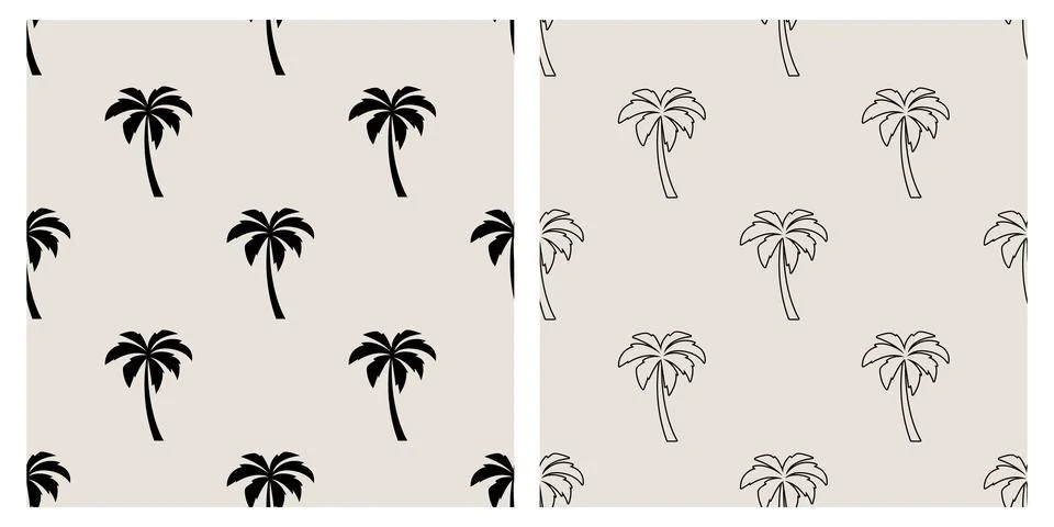 Vector Seamless Pattern with Palm Trees, Palm Tree Design Template, Print. Palm Stock Illustration