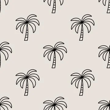 Vector Seamless Pattern with Palm Trees, Palm Tree Design Template, Print. Palm イラスト素材