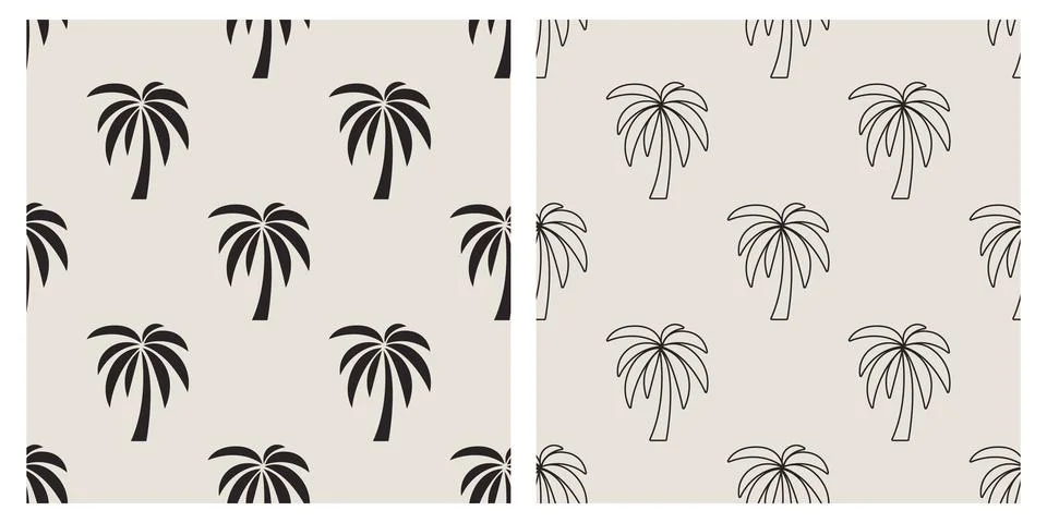 Vector Seamless Pattern with Palm Trees, Palm Tree Design Template, Print. Palm イラスト素材