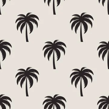 Vector Seamless Pattern with Palm Trees, Palm Tree Design Template, Print. Palm Illustrazione stock