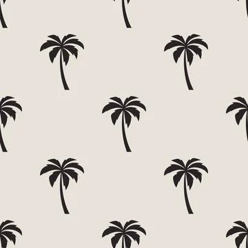 Vector Seamless Pattern with Palm Trees, Palm Tree Design Template, Print. Palm Illustrazione stock