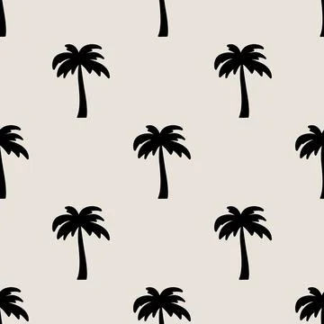 Vector Seamless Pattern with Palm Trees, Palm Tree Design Template, Print. Palm イラスト素材