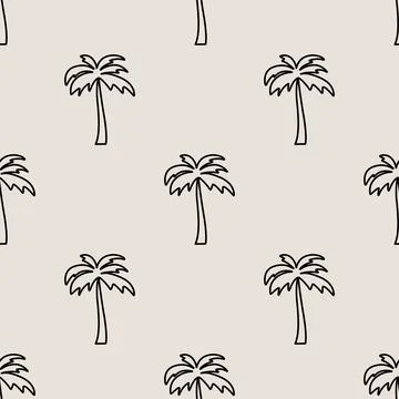 Vector Seamless Pattern with Palm Trees, Palm Tree Design Template, Print. Palm Illustrazione stock