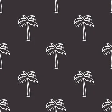 Vector Seamless Pattern with Palm Trees, Palm Tree Design Template, Print. Palm Stock Illustration