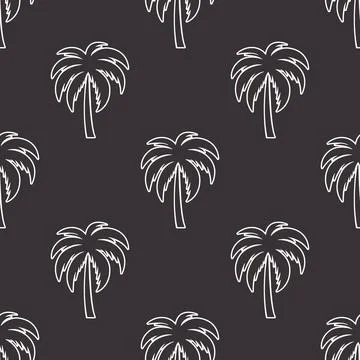Vector Seamless Pattern with Palm Trees, Palm Tree Design Template, Print. Palm Illustrazione stock