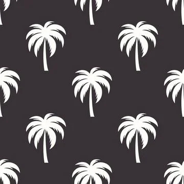 Vector Seamless Pattern with Palm Trees, Palm Tree Design Template, Print. Palm Illustrazione stock