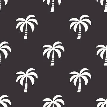 Vector Seamless Pattern with Palm Trees, Palm Tree Design Template, Print. Palm Stockillustratie