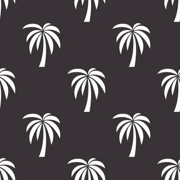 Vector Seamless Pattern with Palm Trees, Palm Tree Design Template, Print. Palm イラスト素材