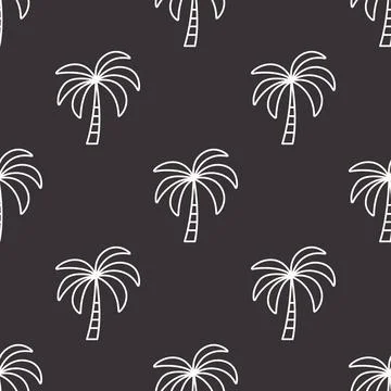 Vector Seamless Pattern with Palm Trees, Palm Tree Design Template, Print. Palm Illustrazione stock