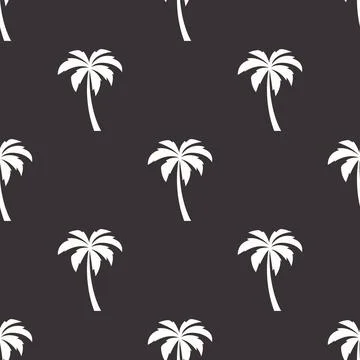 Vector Seamless Pattern with Palm Trees, Palm Tree Design Template, Print. Palm Stock Illustration