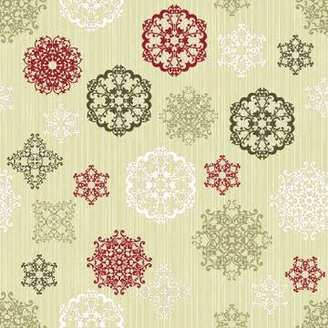 Vector seamless pattern with  paper cut snowflakes Illustrazione stock
