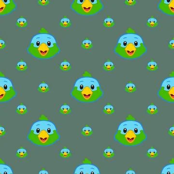 Vector seamless pattern of a parrot Stock Illustration