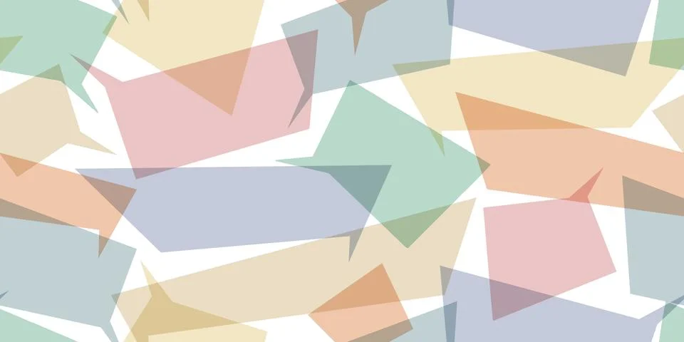 Vector seamless pattern with pastel color transparent speech bubbles. Various Stock Illustration