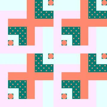 Vector seamless pattern with pastel colors geometry. Geometric shapes, square Illustrazione stock