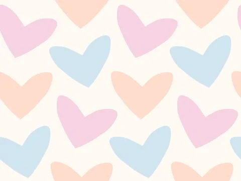Vector seamless pattern of pastel hearts in trendy 2026 colors. Cute hearts.. Stock Illustration
