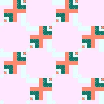 Vector seamless pattern with pastel trendy colors geometry. Geometric shapes, Stockillustratie