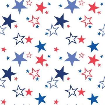 Vector seamless pattern with patriotic stars. National colors of the United Stock Illustration