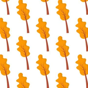 Vector seamless pattern. Pattern with autumn trees Stock Illustration