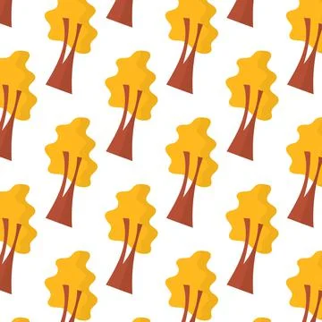 Vector seamless pattern. Pattern with autumn trees Stock Illustration