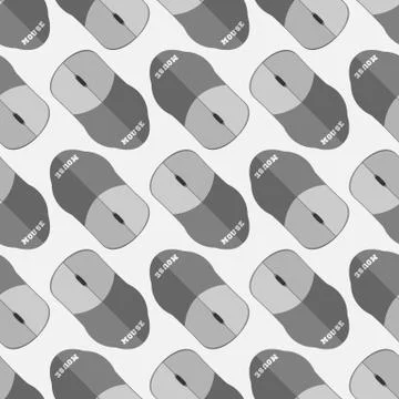 Vector seamless pattern with pc mouses. Stock Illustration