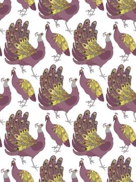 Vector seamless pattern with peacocks 스톡 일러스트