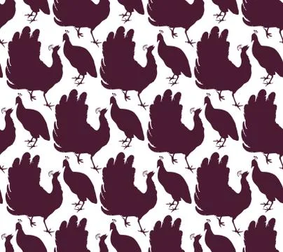 Vector seamless pattern with peacocks Stock Illustration