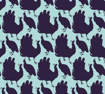 Vector seamless pattern with peacocks Stock Illustration
