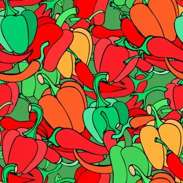 Vector seamless pattern with pepper Illustrazione stock