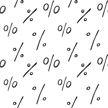 Vector seamless pattern with a percent sign. Hand drawn background and textur Stock Illustration