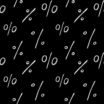 Vector seamless pattern with a percent sign. Hand drawn background and textur Stock Illustration