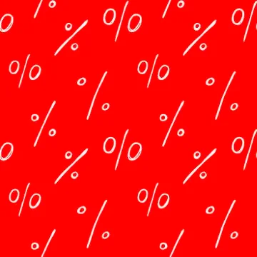 Vector seamless pattern with a percent sign. Hand drawn background and textur Stock Illustration