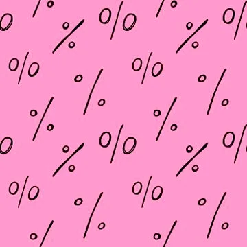 Vector seamless pattern with a percent sign. Hand drawn background and textur Stock Illustration