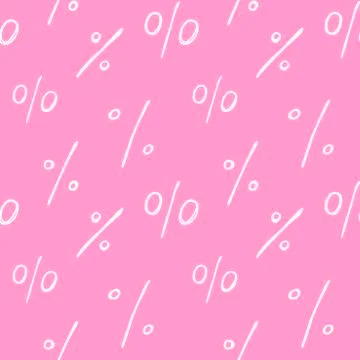 Vector seamless pattern with a percent sign. Hand drawn background and textur Stock Illustration