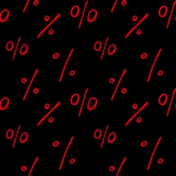 Vector seamless pattern with a percent sign. Hand drawn background and textur Stock Illustration