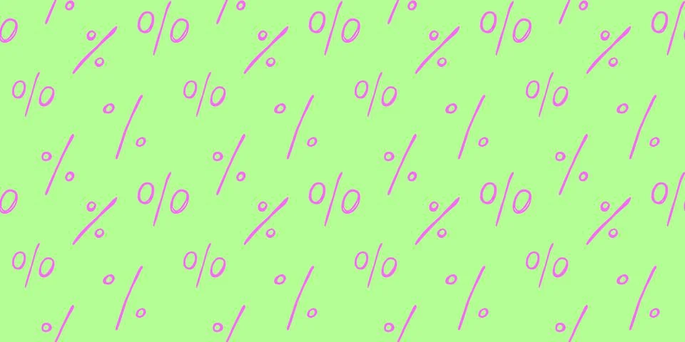 Vector seamless pattern with a percent sign. Hand drawn background and textur Stock Illustration