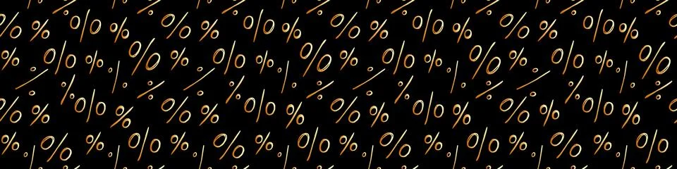 Vector seamless pattern with a percent sign. Hand drawn background and textur Stock Illustration
