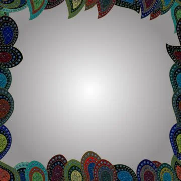 Vector. Seamless pattern. Picture in black, white and blue colors. Doodles eleme Stock Illustration