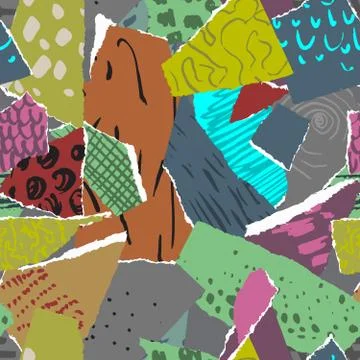Vector seamless pattern. Pieces of torn paper Stock Illustration