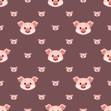Vector seamless pattern of a pig Stockillustratie