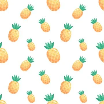 Vector seamless pattern with pineapple Stock Illustration