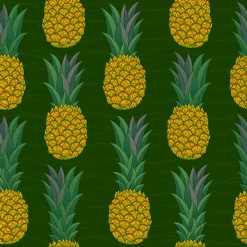 Vector seamless pattern with pineapples. Stock Illustration