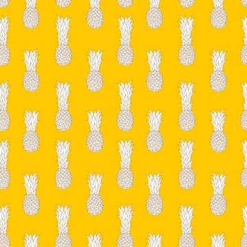 Vector seamless pattern with pineapples. Stock Illustration