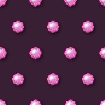 Vector Seamless Pattern with Pink 3d Realistic Transparent Round Glowing Illustrazione stock