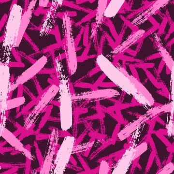 Vector seamless pattern with pink camouflage colored brush stroke. Stock Illustration