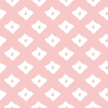 Vector seamless pattern with pink cute abstract hand drawn element on white b Stock Illustration