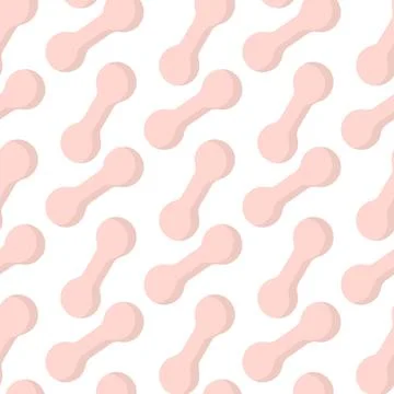 Vector seamless pattern with pink dumbbells Stock Illustration