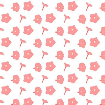 Vector seamless pattern with pink flowers. Stock Illustration