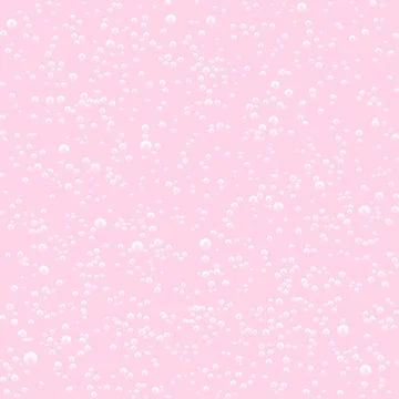 Vector Seamless pattern of pink milk shake bubbles. Vector illustration. Stock Illustration