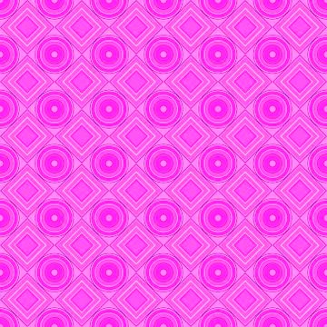 Vector seamless pattern. Pink, monochrome rhombus, square, circle, textiles.  Stock Illustration