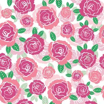 Vector seamless pattern pink roses Stock Illustration